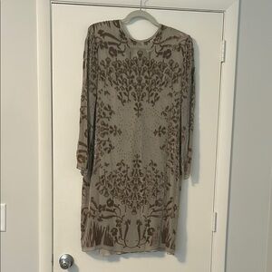Vintage Neiman Marcus Patterned Dress with dress slip and scarf